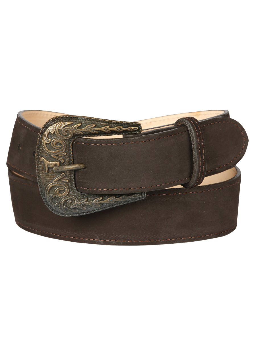 Women's Denim Belt - El General - Nobuck Brown 44646