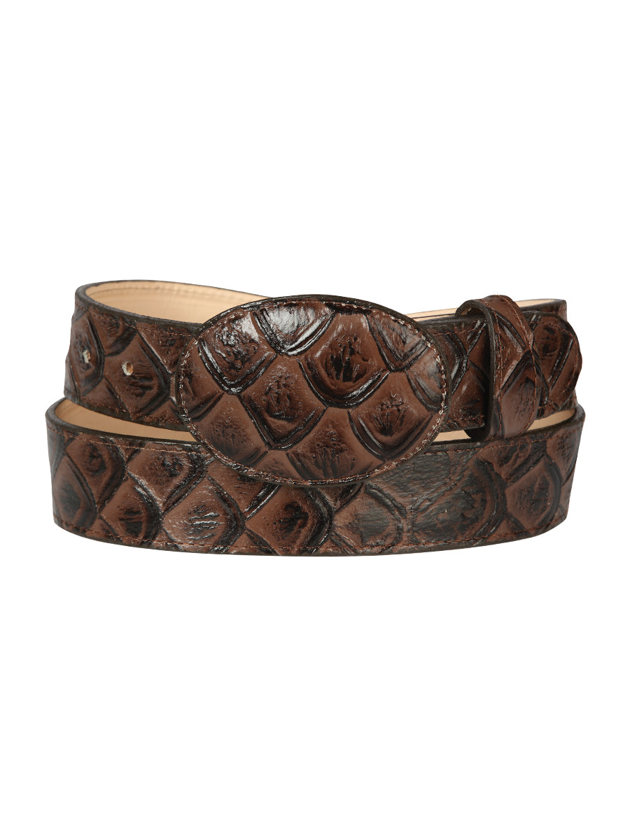 Cowboy Belt - El General - Imitation Pirarucu - Brown 44668