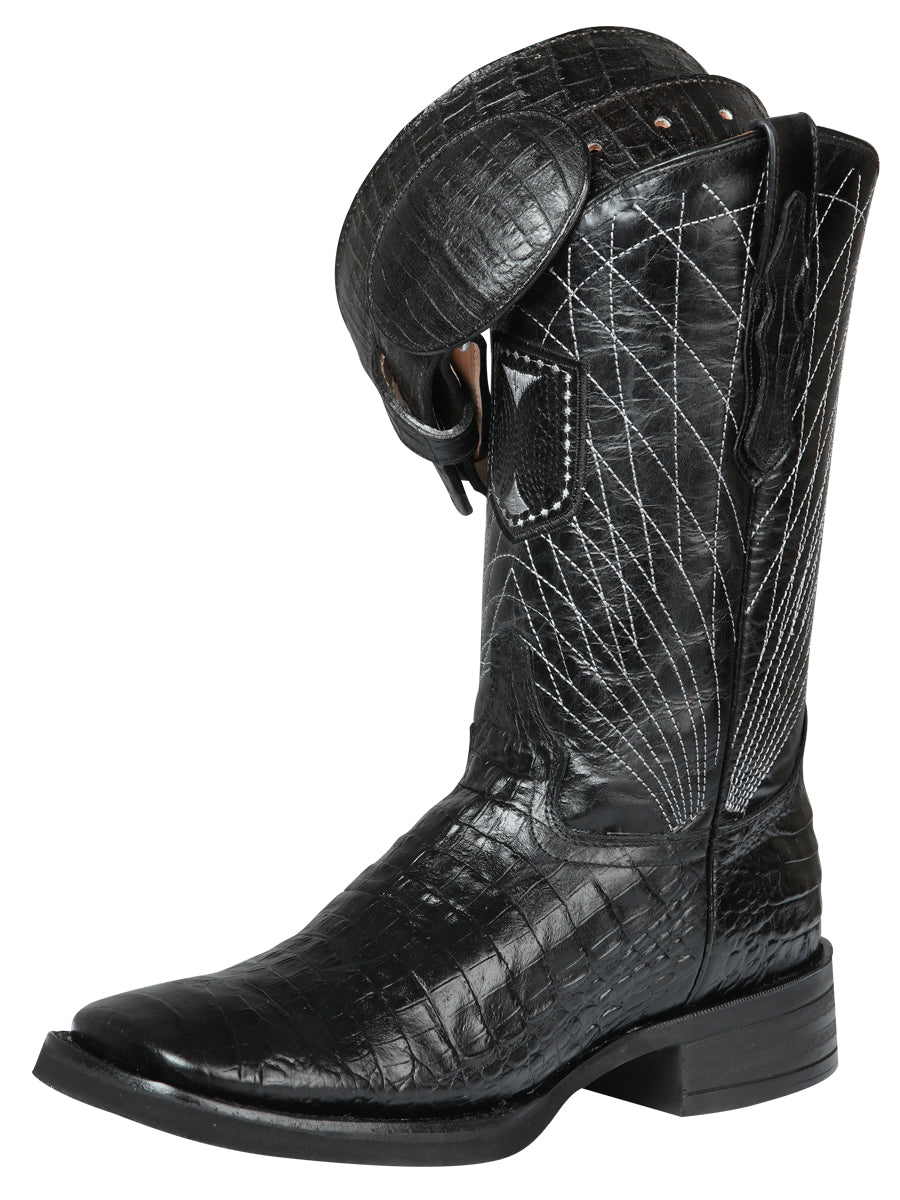 El General Rodeo - Printed Alligator Leather Boots - Black 44671
