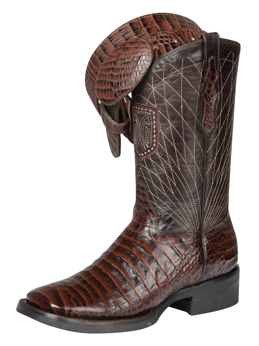 El General Rodeo - Printed Alligator Leather Boots - Brown 44672