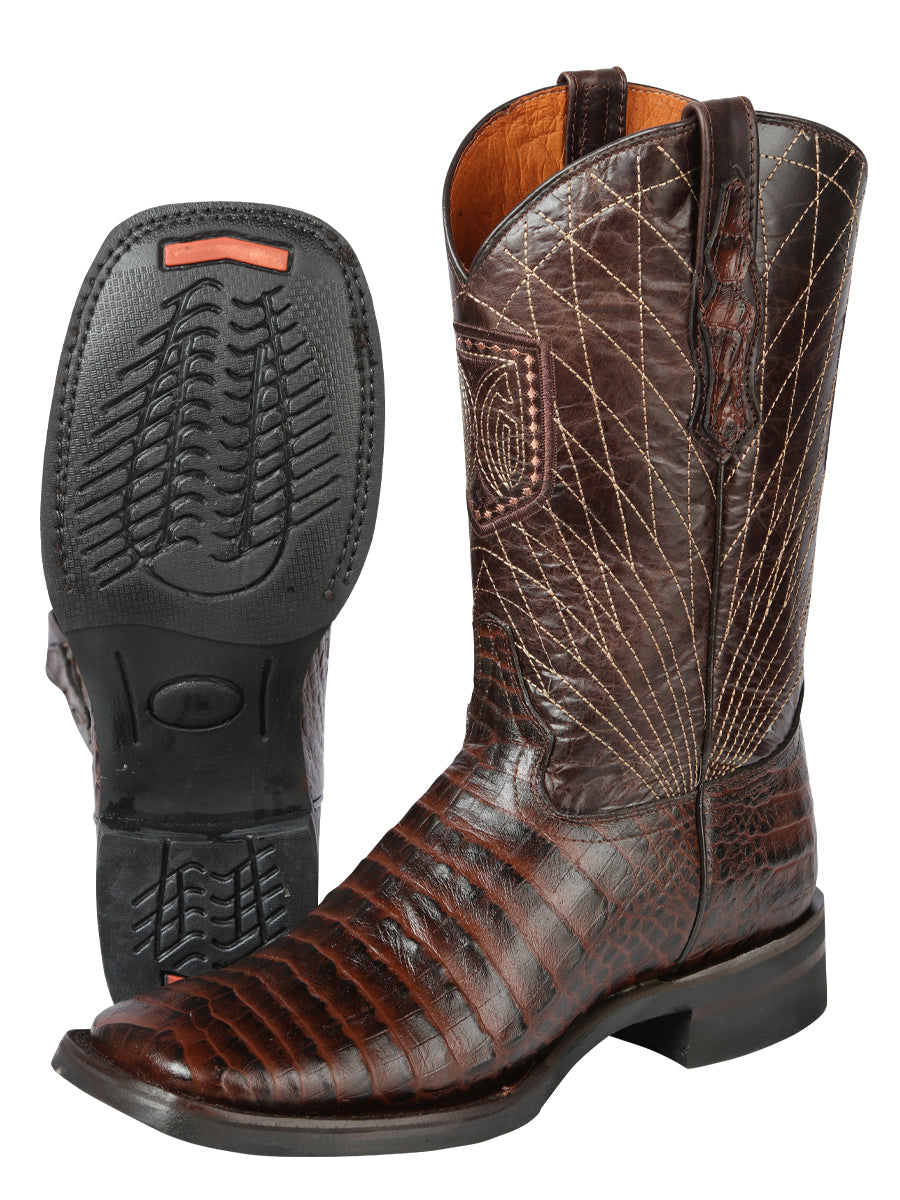 El General Rodeo - Printed Alligator Leather Boots - Brown 44672