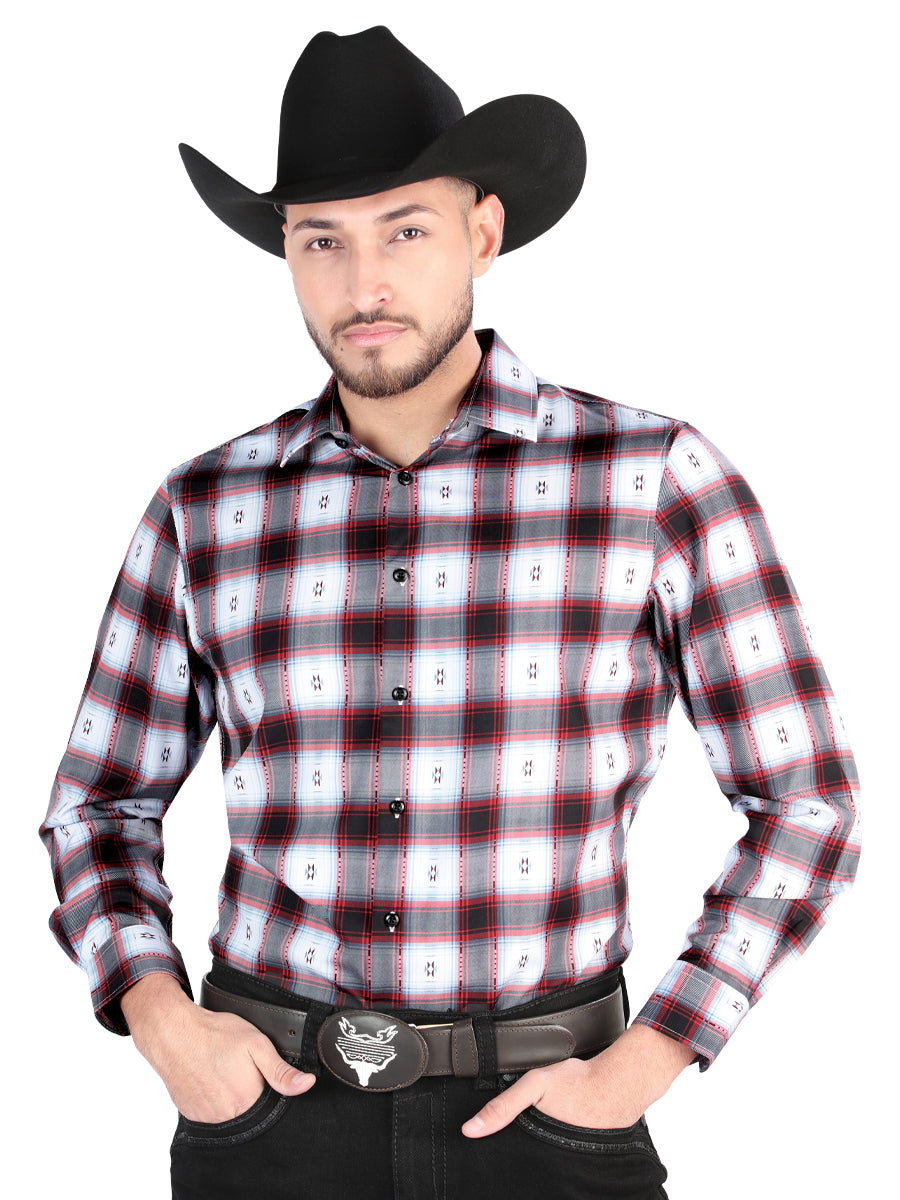 El General - Casual Long Sleeve Shirt - Black/Red 44701