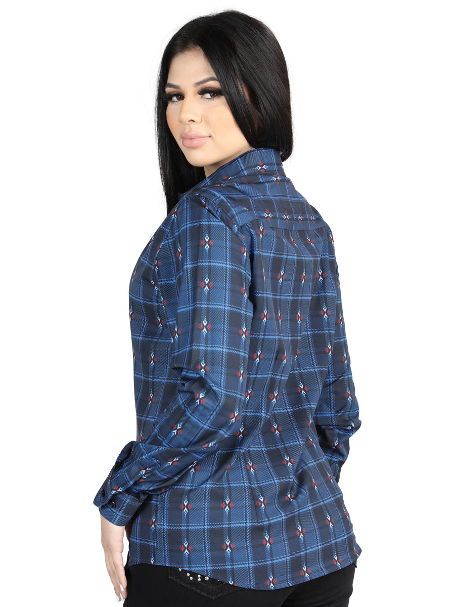 El General - Casual Long-Sleeve Shirt - Black/Blue 44721