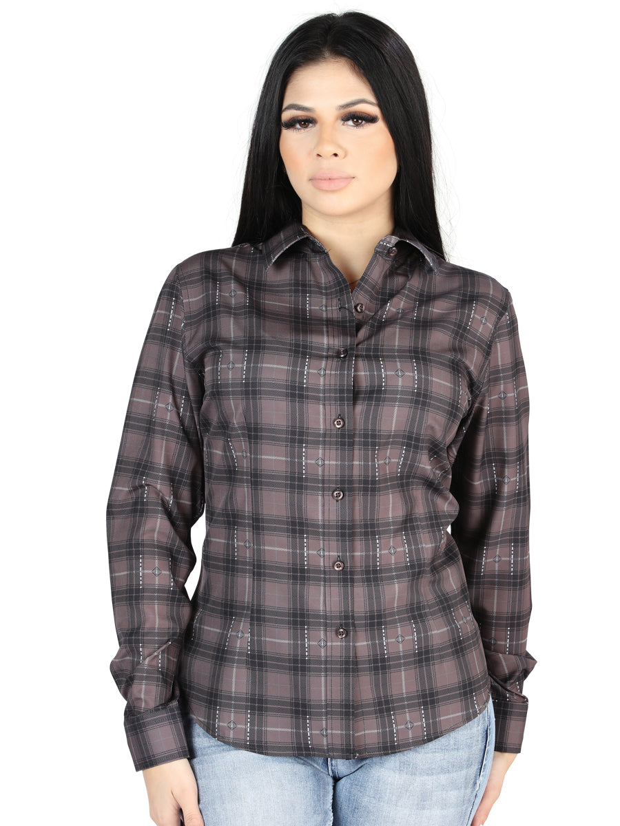 El General - Casual Long-Sleeve Shirt - Mocha/Olive 44729