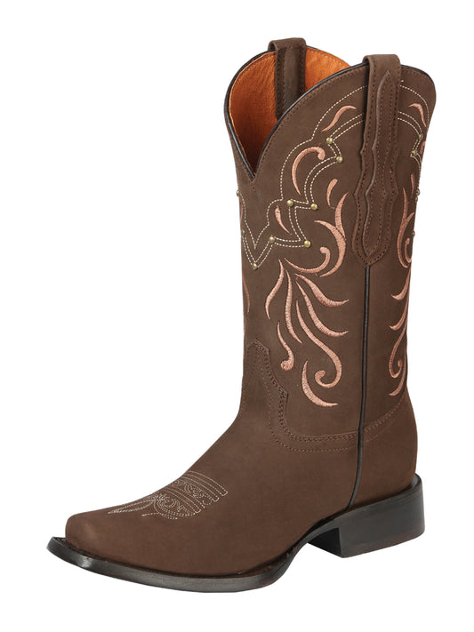 El General Women's Rodeo Boots - Nubuck Leather - Camel

 44849