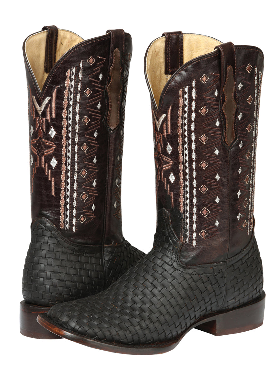 El General Men's Leather Rodeo Boots Petatillo - Crazy Brown 44861