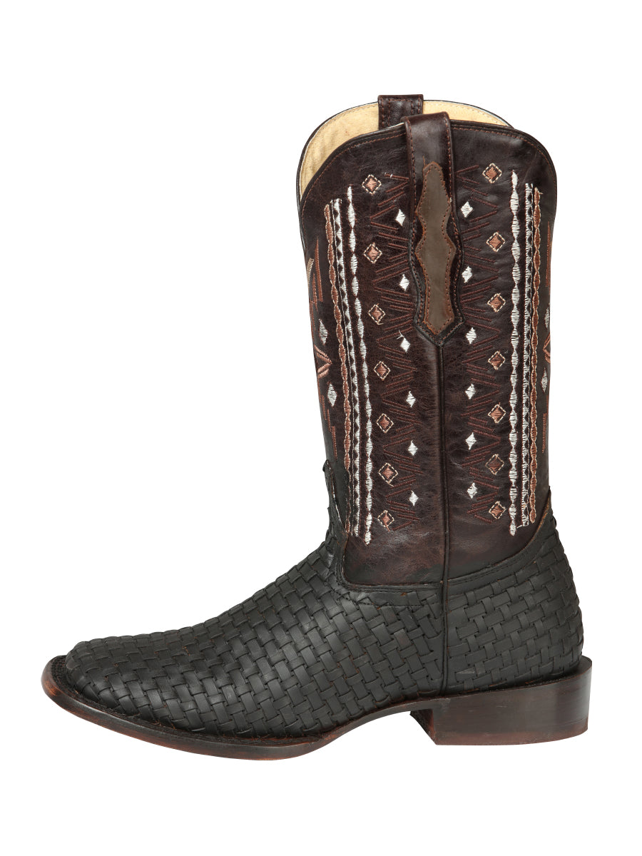El General Men's Leather Rodeo Boots Petatillo - Crazy Brown 44861