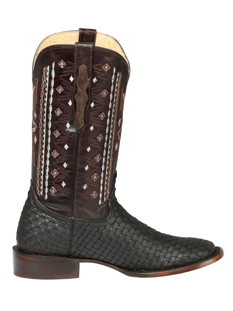 El General Men's Leather Rodeo Boots Petatillo - Crazy Brown 44861