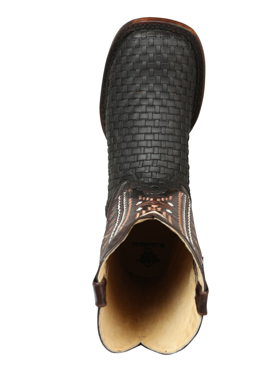 El General Men's Leather Rodeo Boots Petatillo - Crazy Brown 44861