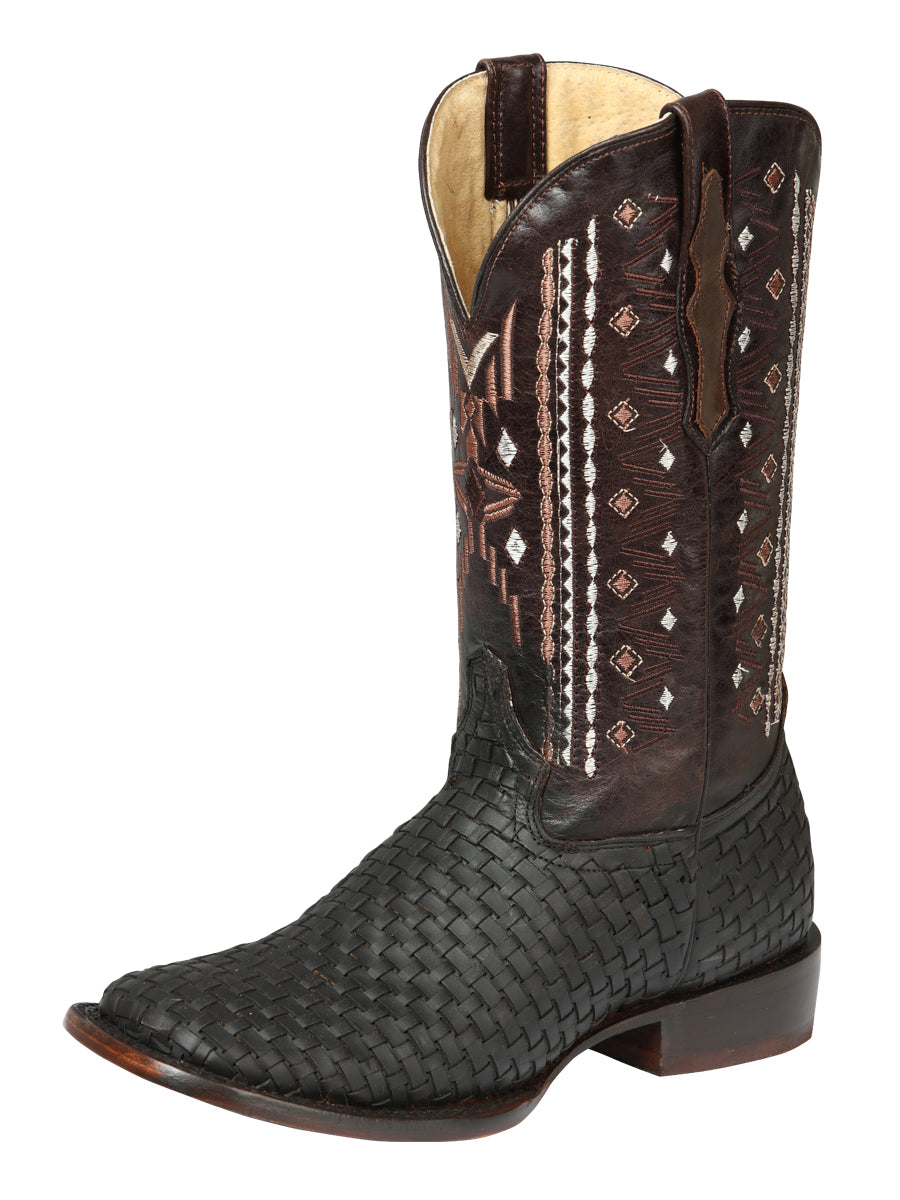 El General Men's Leather Rodeo Boots Petatillo - Crazy Brown 44861