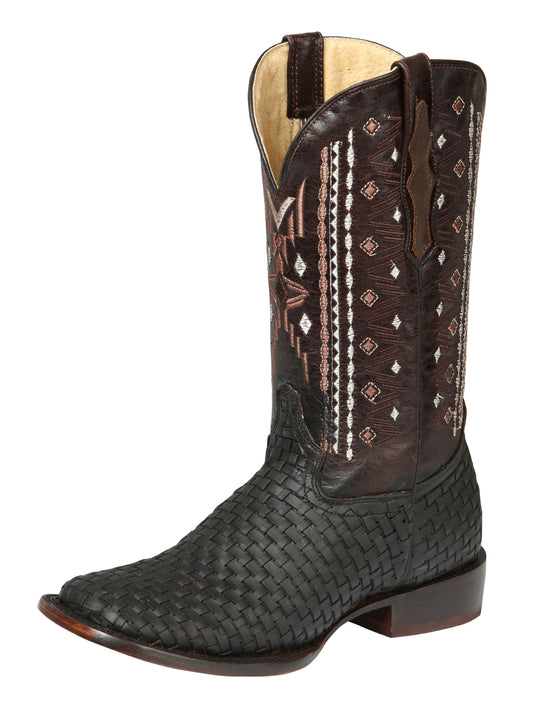 El General Men's Leather Rodeo Boots Petatillo - Crazy Brown 44861