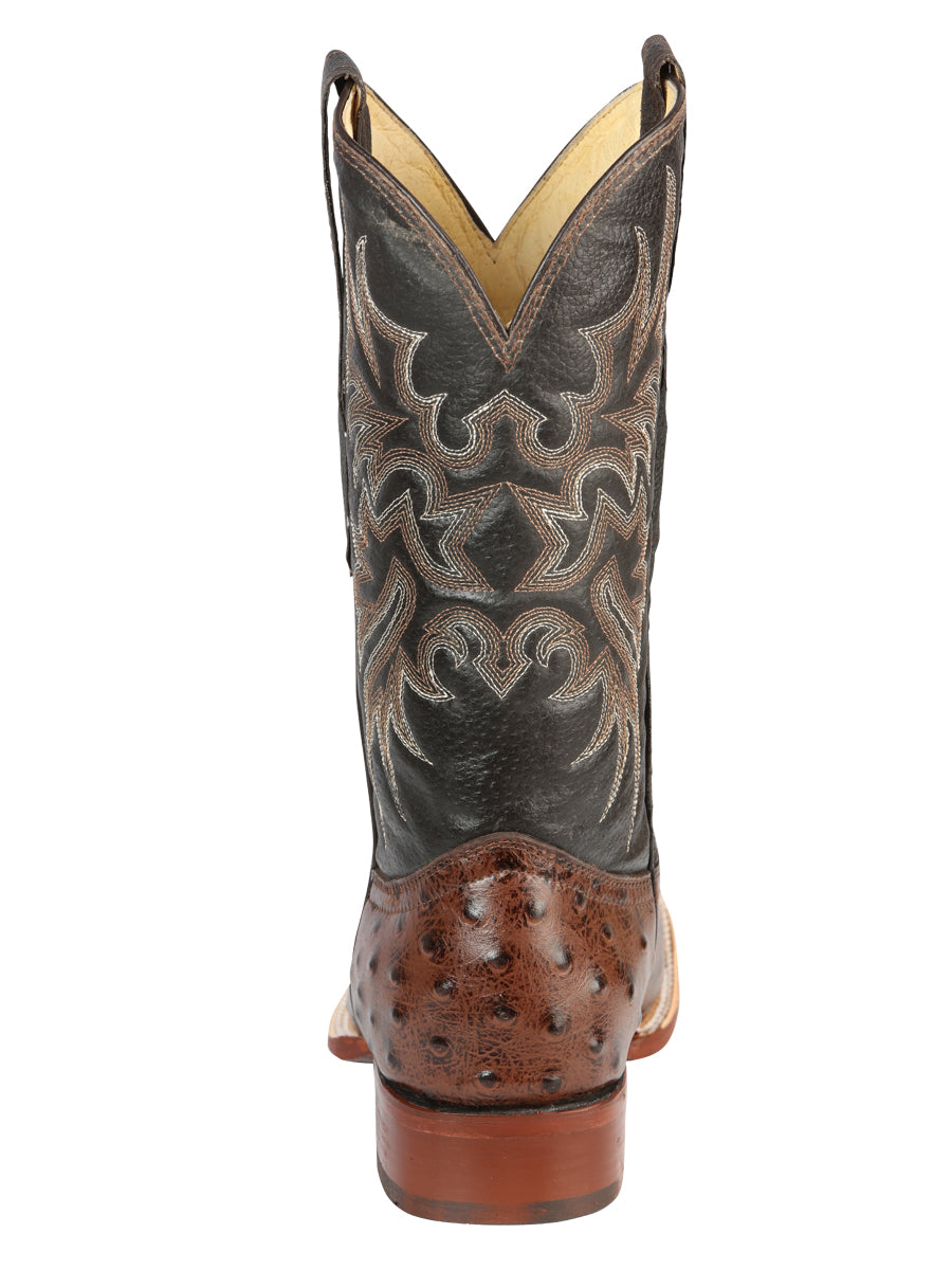 El Señor de los Cielos Men's Rodeo Boot - Imitation Ostrich Leather - Brown 44934