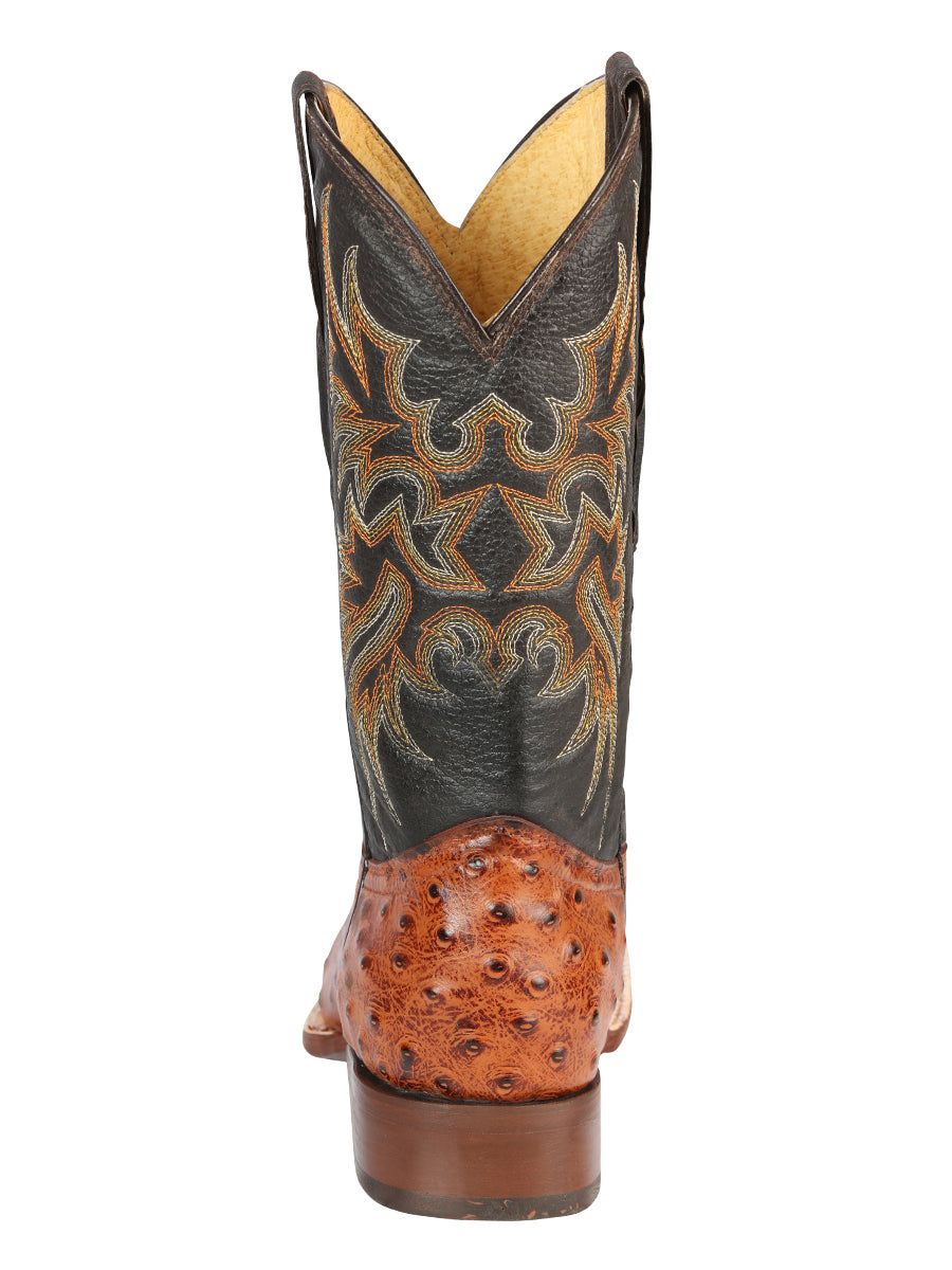 El General Rodeo - Printed Ostrich Leather Boots - Cognac 44936