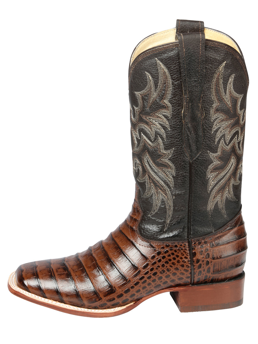 El Señor de los Cielos Men's Rodeo Boot - Imitation Caiman Belly Leather - Brown

 44937