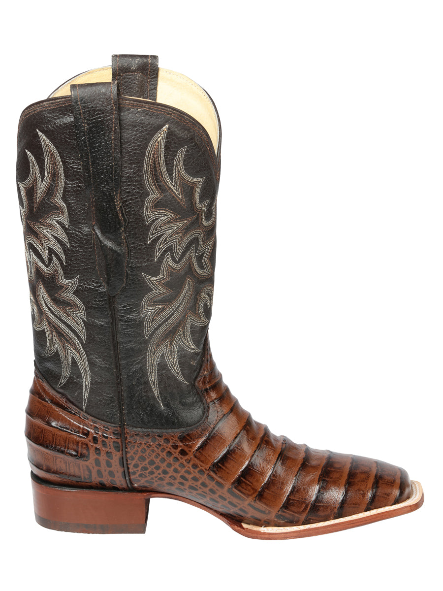 El Señor de los Cielos Men's Rodeo Boot - Imitation Caiman Belly Leather - Brown

 44937