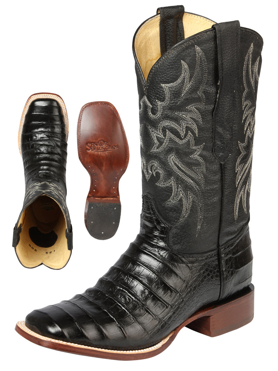 El General Rodeo - Printed Alligator Leather Boots - Black 44938