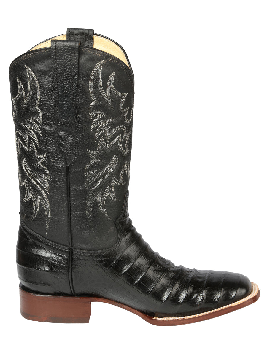 El General Rodeo - Printed Alligator Leather Boots - Black 44938