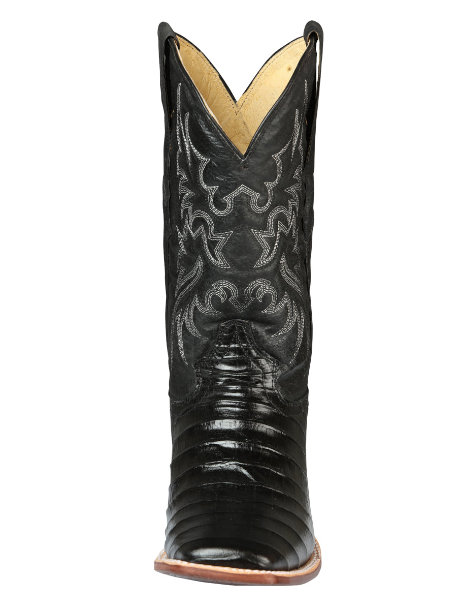 El General Rodeo - Printed Alligator Leather Boots - Black 44938