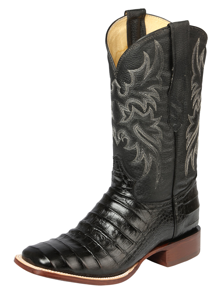 El General Rodeo - Printed Alligator Leather Boots - Black 44938