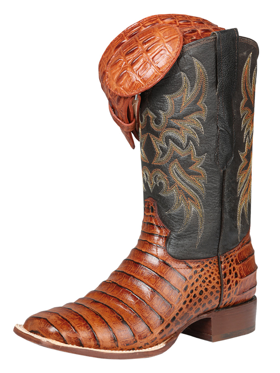 El General Rodeo - Printed Alligator Leather Boots - Cognac 44939