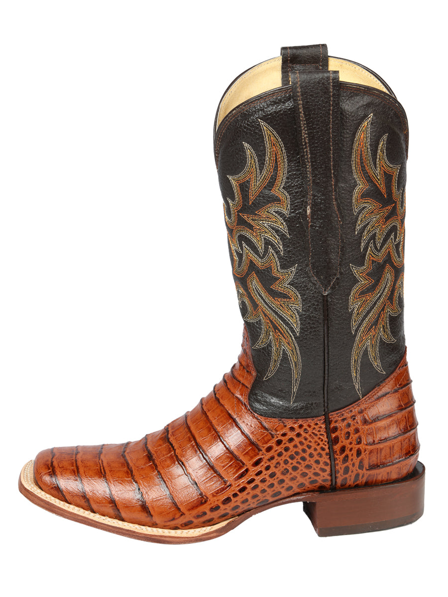 El General Rodeo - Printed Alligator Leather Boots - Cognac 44939
