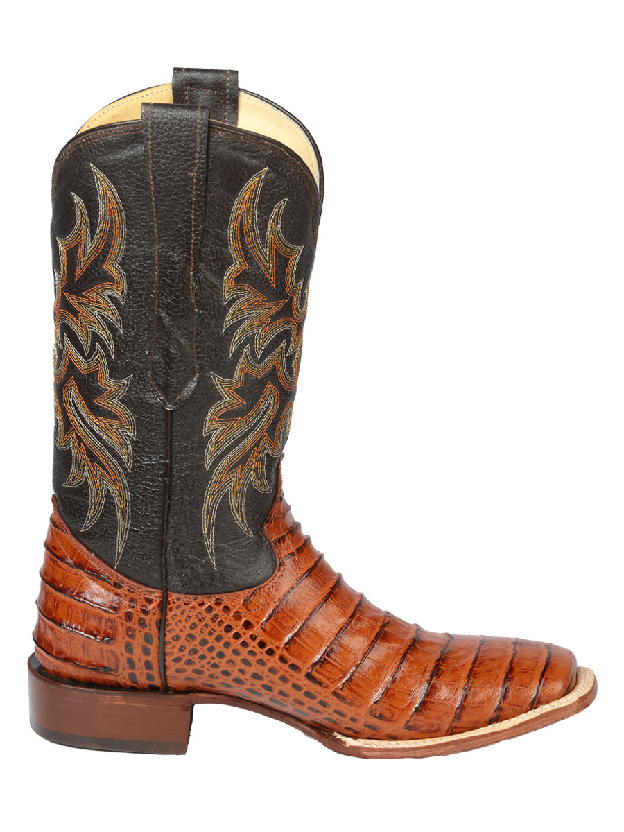 El General Rodeo - Printed Alligator Leather Boots - Cognac 44939