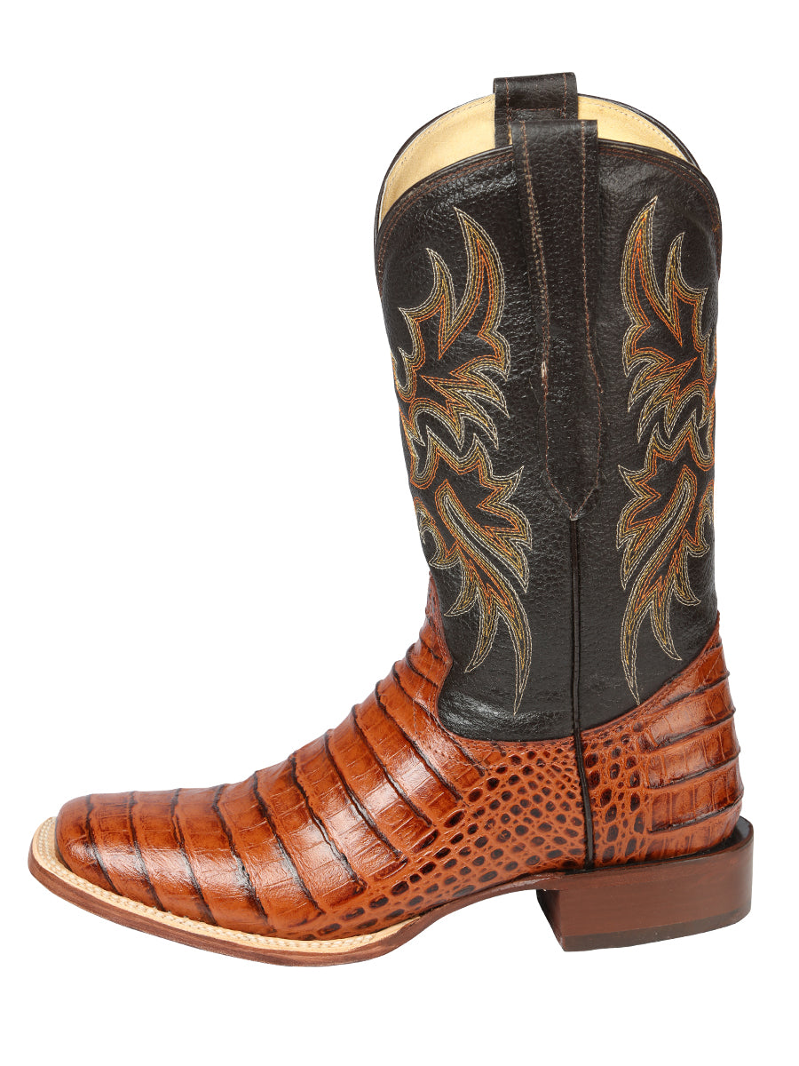 El General Rodeo - Printed Alligator Leather Boots - Cognac 44939