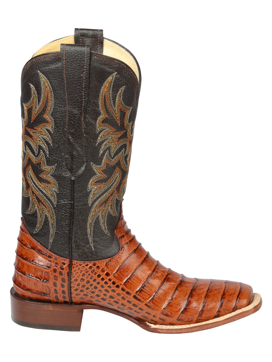 El General Rodeo - Printed Alligator Leather Boots - Cognac 44939