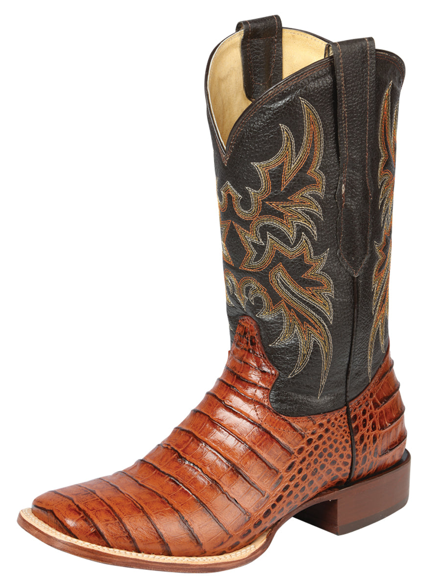 El General Rodeo - Printed Alligator Leather Boots - Cognac 44939