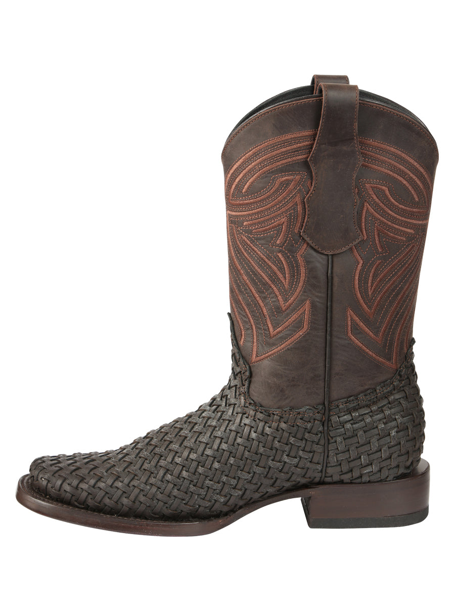 El General Men's Leather Rodeo Boots Petatillo - Chocolate 45013