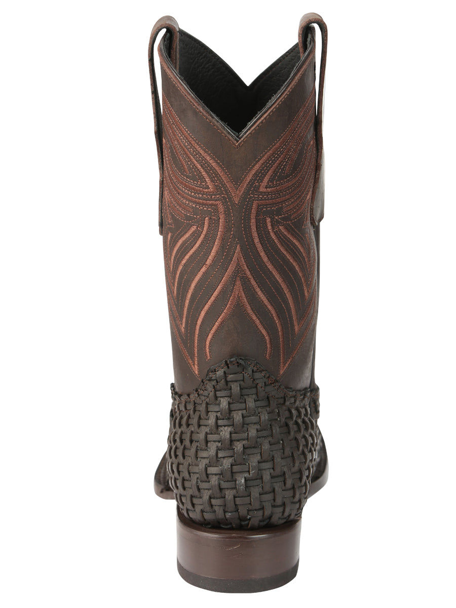 El General Men's Leather Rodeo Boots Petatillo - Chocolate 45013