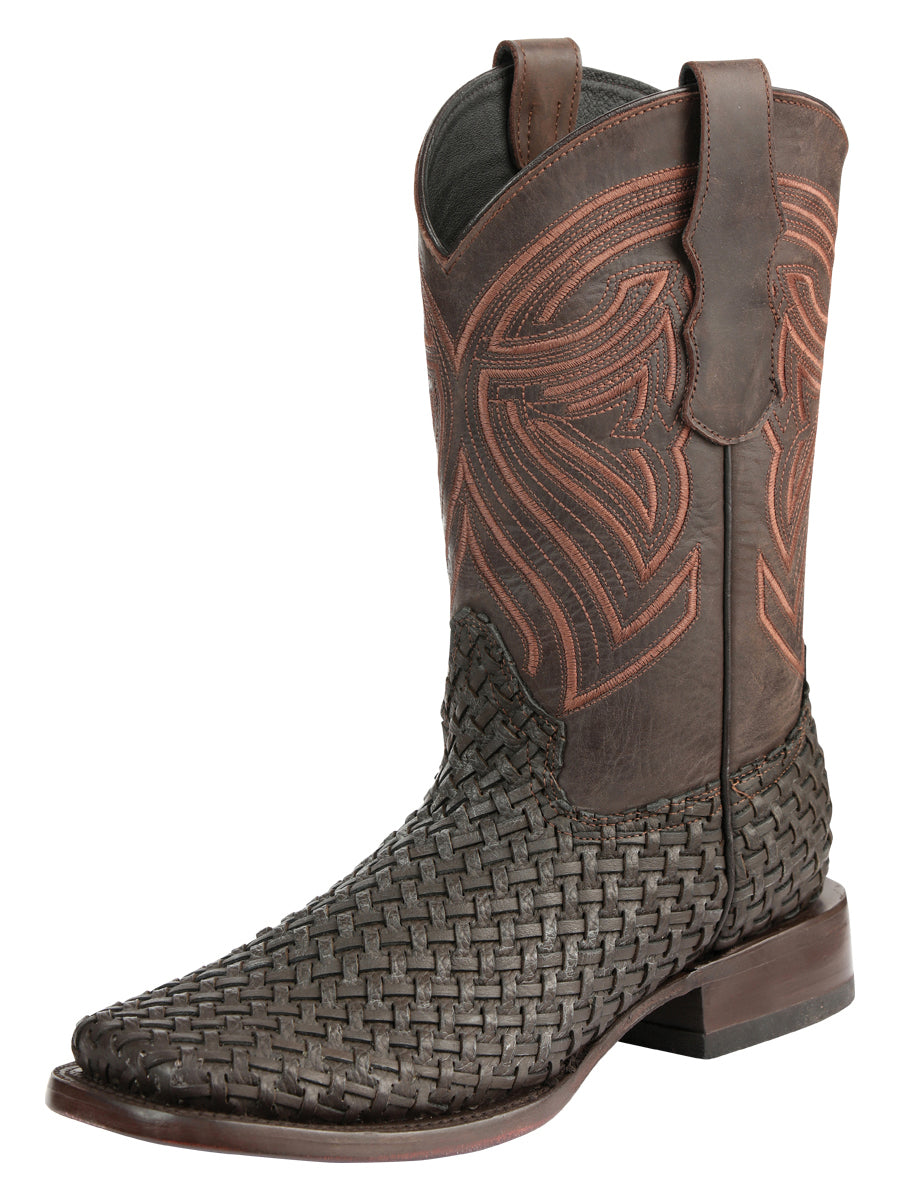 El General Men's Leather Rodeo Boots Petatillo - Chocolate 45013