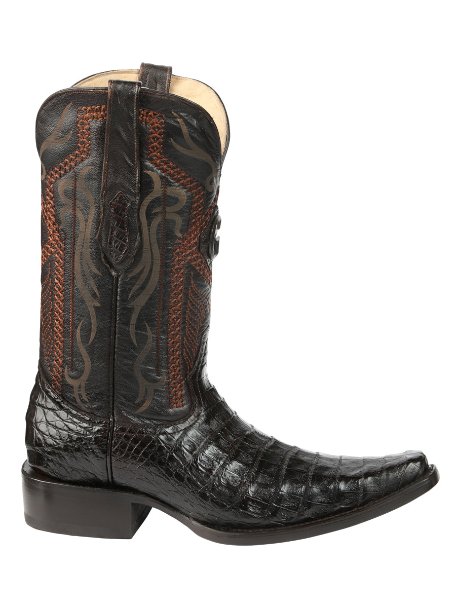 El General Men's Exotic Caiman Belly Cowboy Boots - Brown 45079