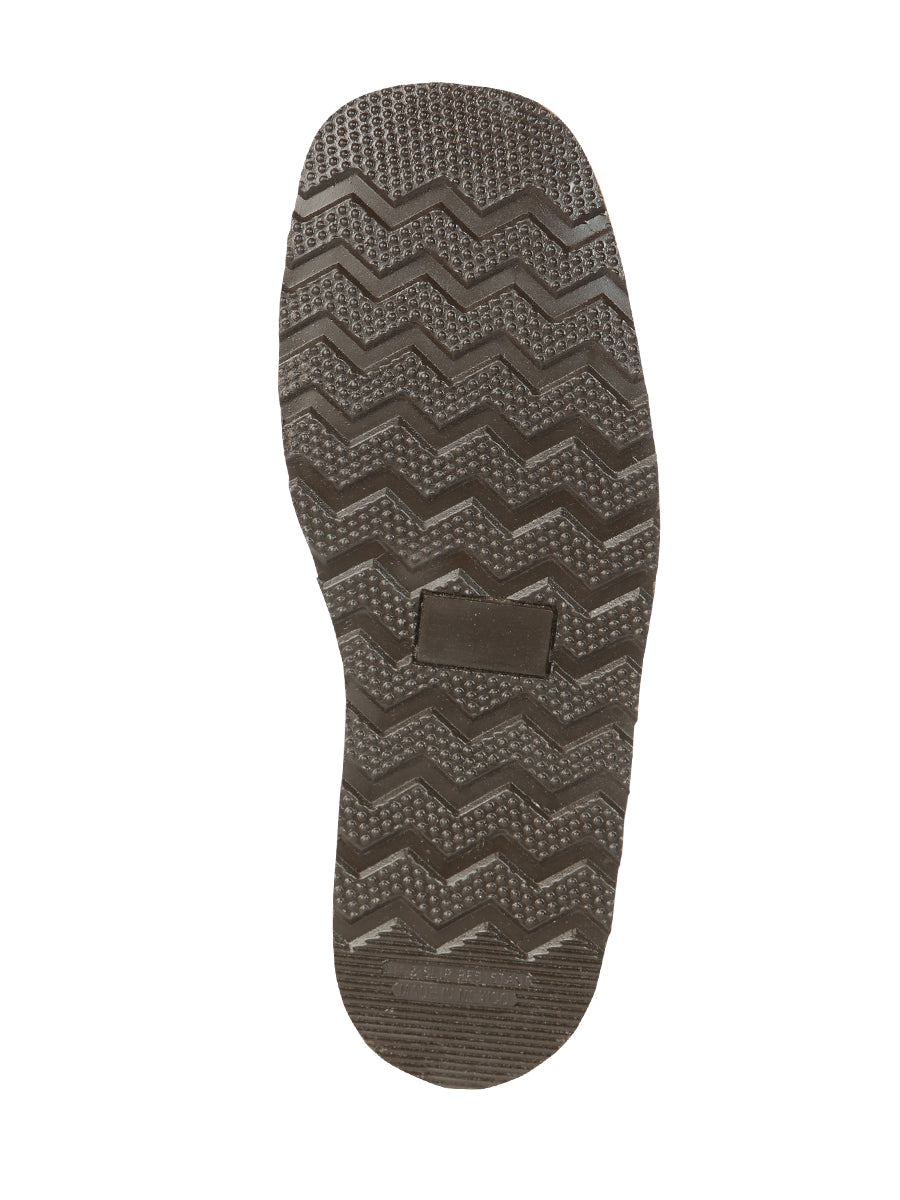 El General Men's Brown Woven Ankle Boots with Zipper 45184