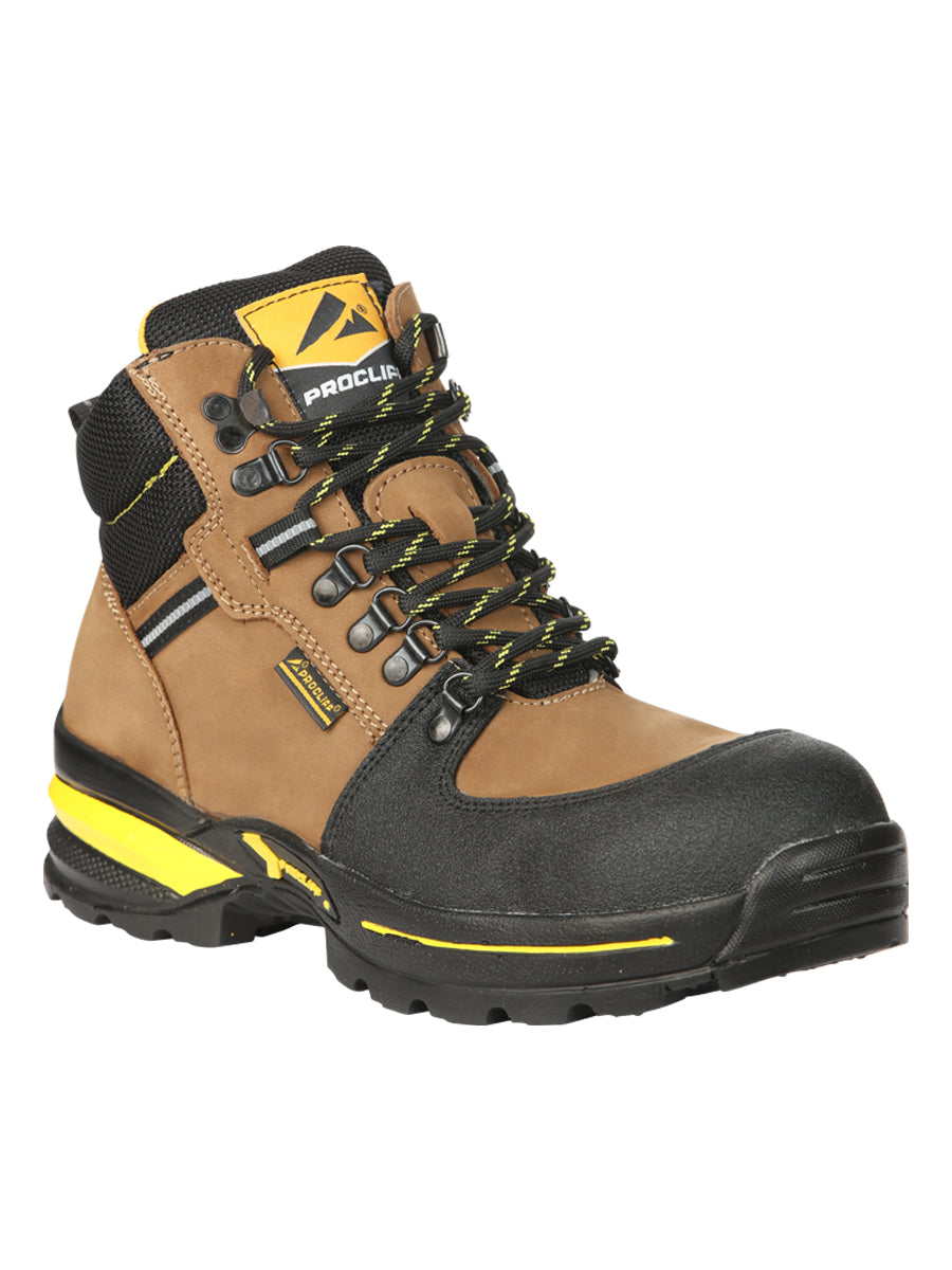 Procliff Men's Work Shoes with Laces and Toe Cap - Nubuck Maple 45286