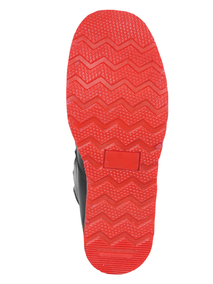 Sefeni Men's Double Zipper Shoe, Crazy Leather - Black 45394