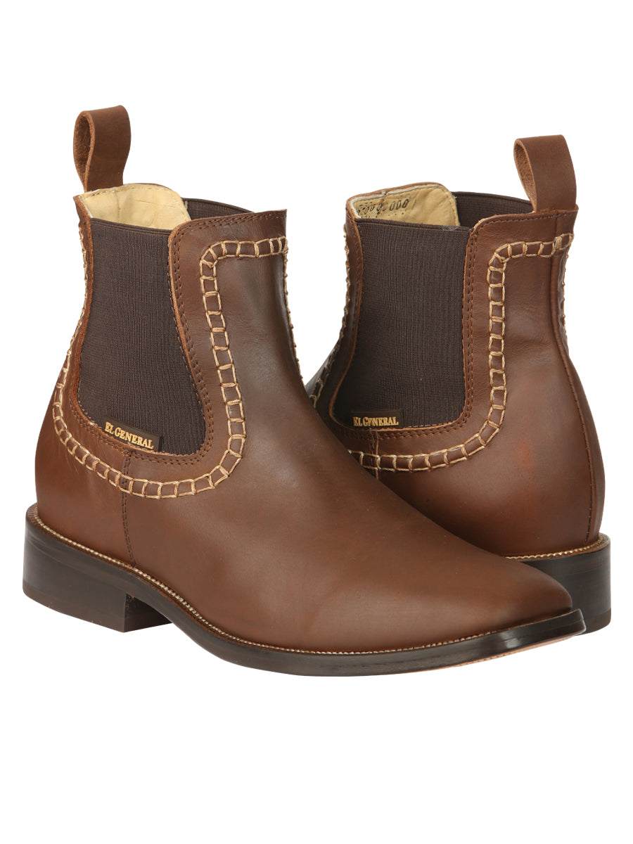 El General Men's Leather Ankle Boots - Brown 45421