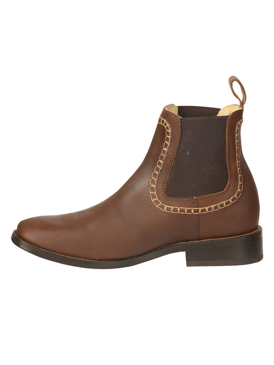 El General Men's Leather Ankle Boots - Brown 45421