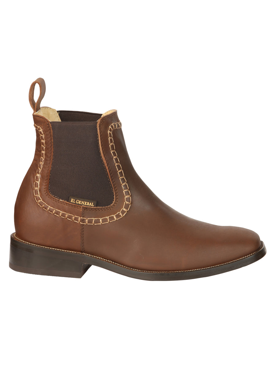 El General Men's Leather Ankle Boots - Brown 45421