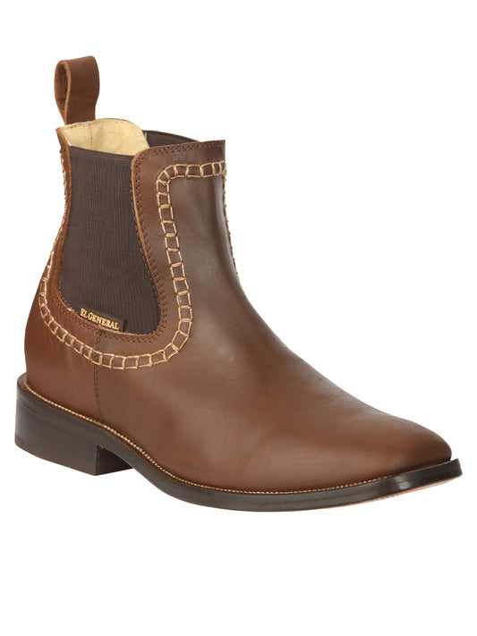 El General Men's Leather Ankle Boots - Brown 45421