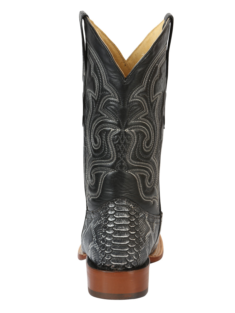 El General Men's Python Imitation Rodeo Boots - Gray 45432