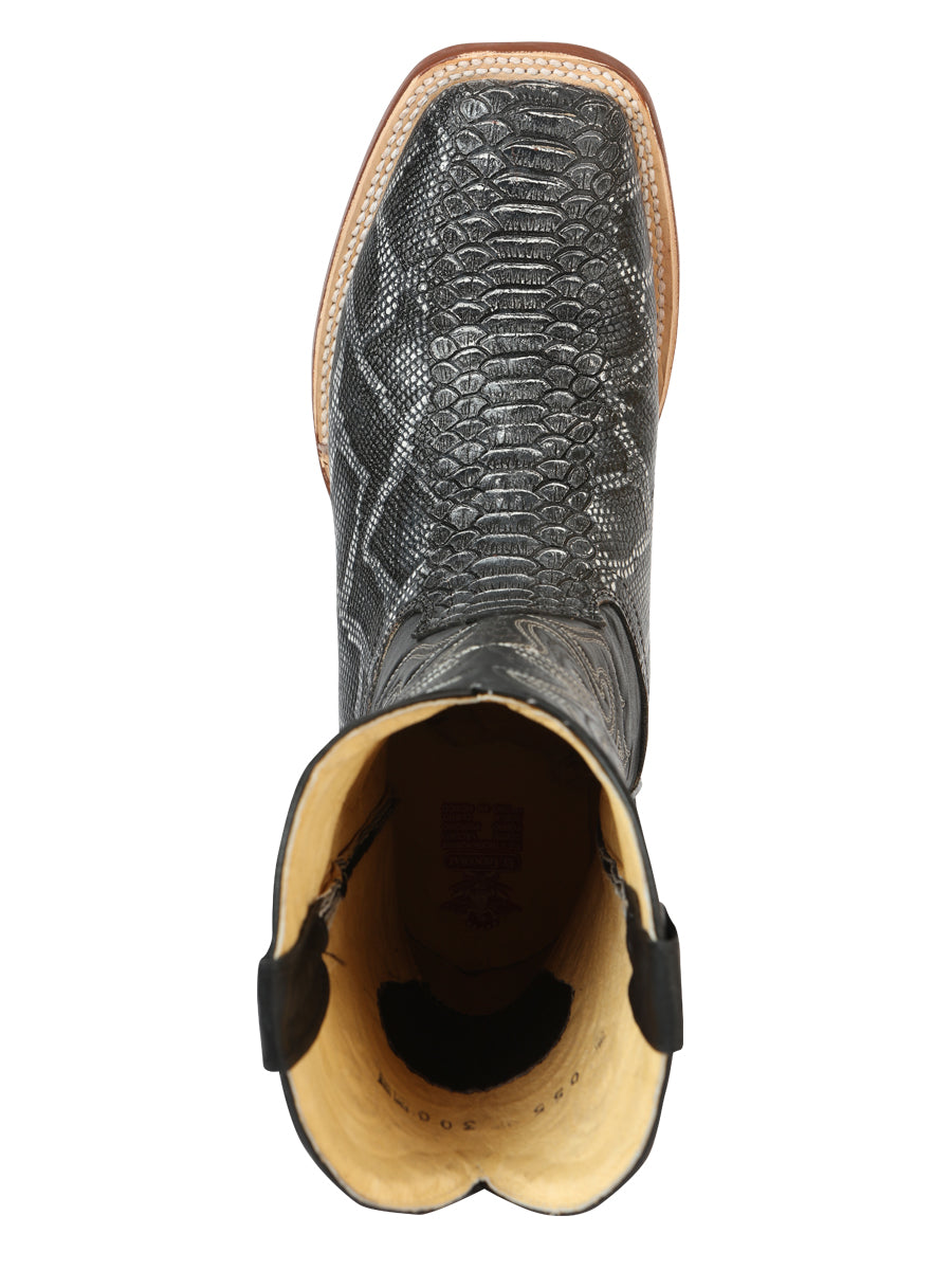 El General Men's Python Imitation Rodeo Boots - Gray 45432