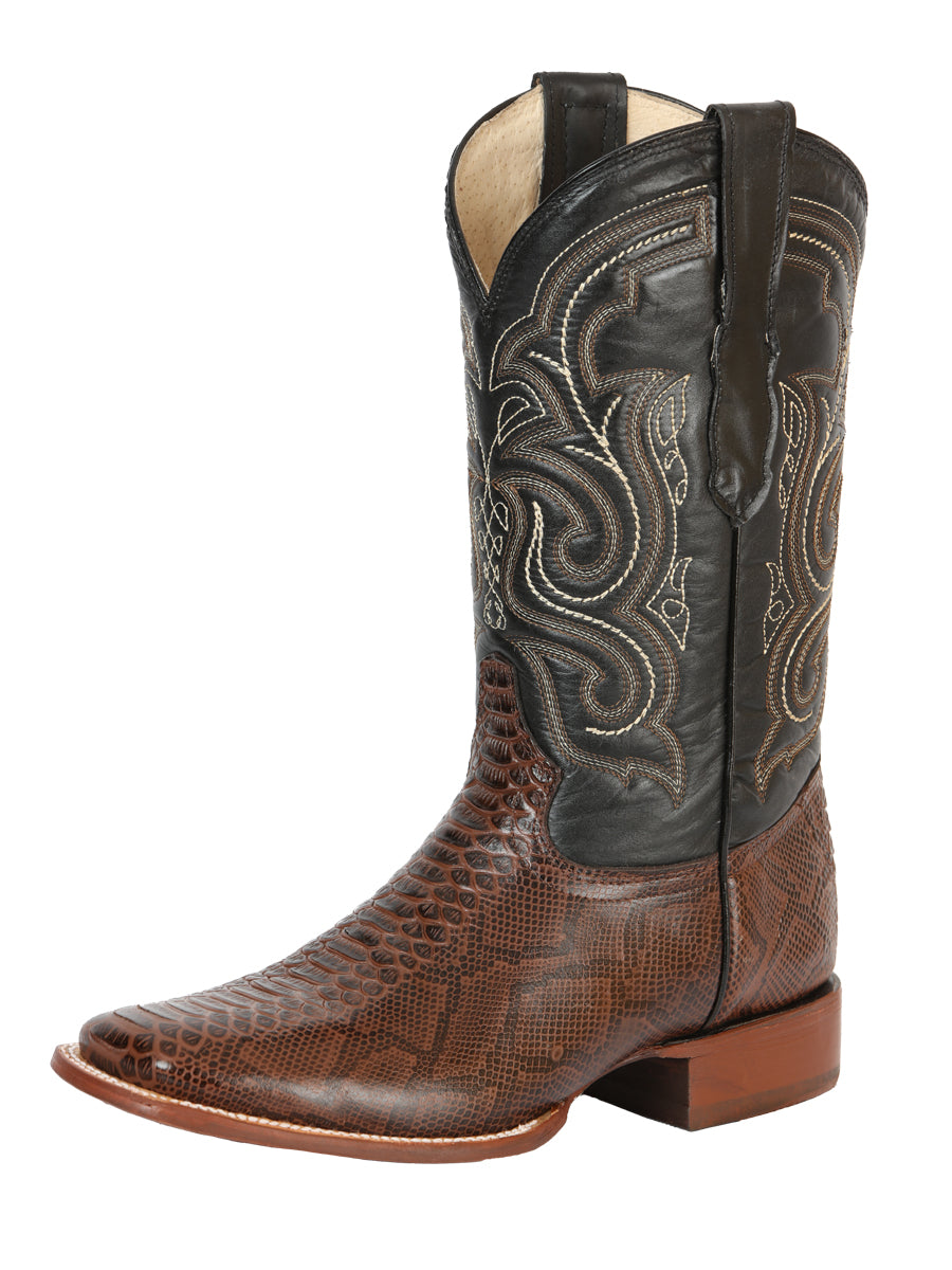 El General Men's Python Imitation Rodeo Boots - Brown 45437