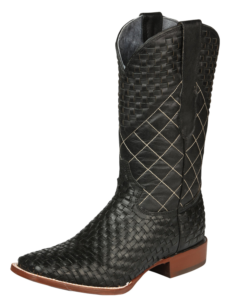 El General Men's Rodeo Boots, Petatillo Leather - Black 45438