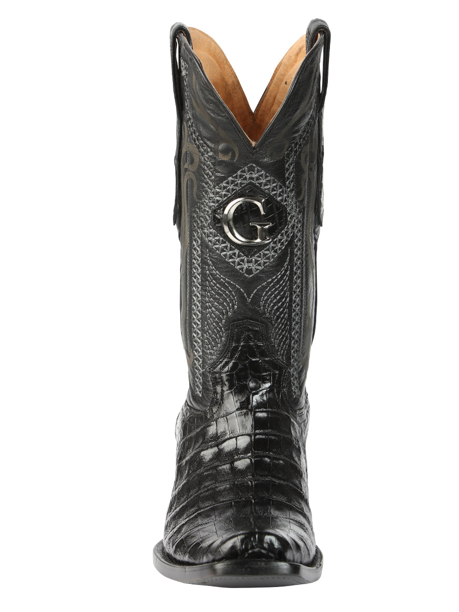 El General Men's Exotic Caiman Belly Cowboy Boots - Black 45518