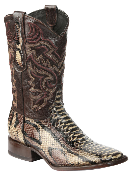 El General Men's Python Imitation Rodeo Boots - Brown 45528