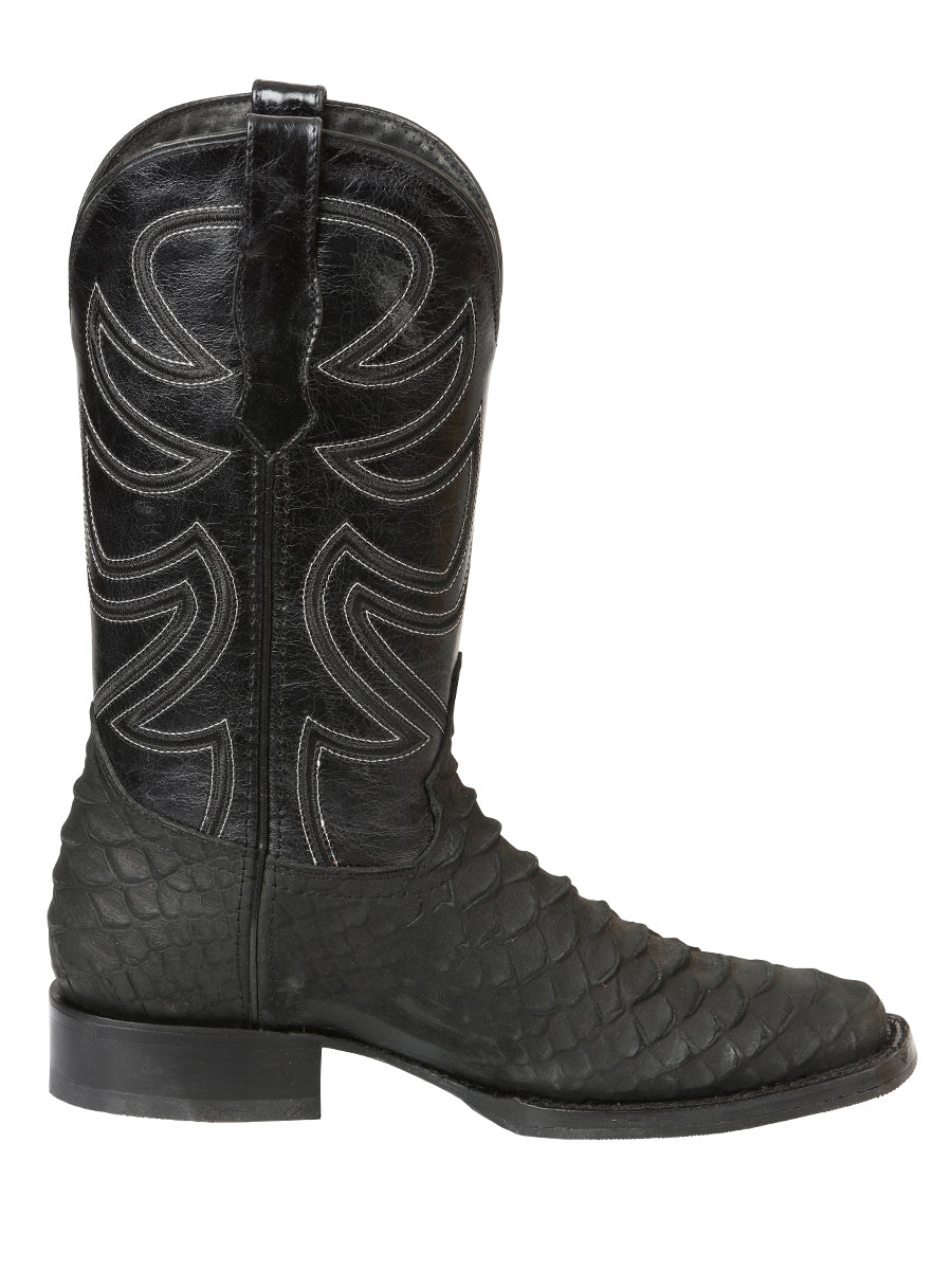 El General Men's Rodeo Boot Imitation Python - Black 45561
