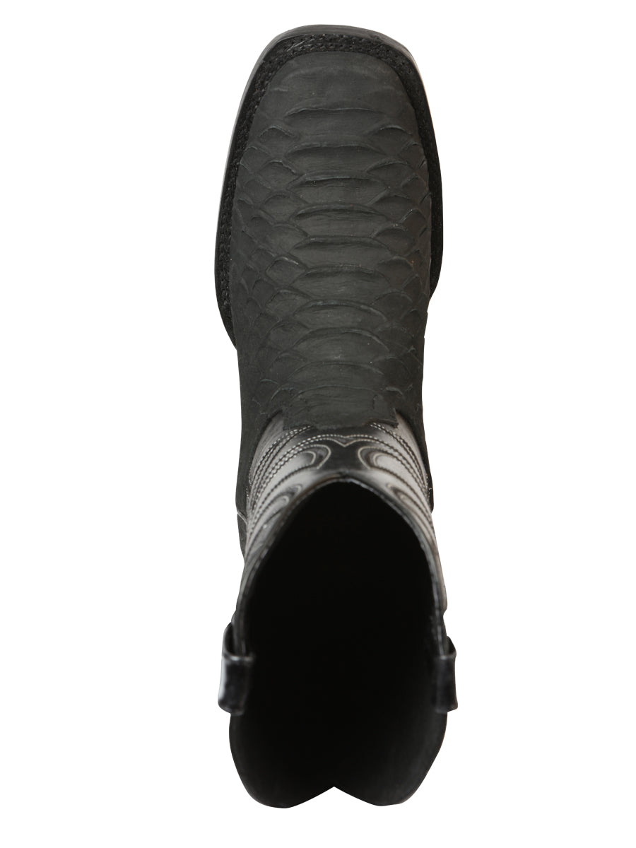 El General Men's Rodeo Boot Imitation Python - Black 45561
