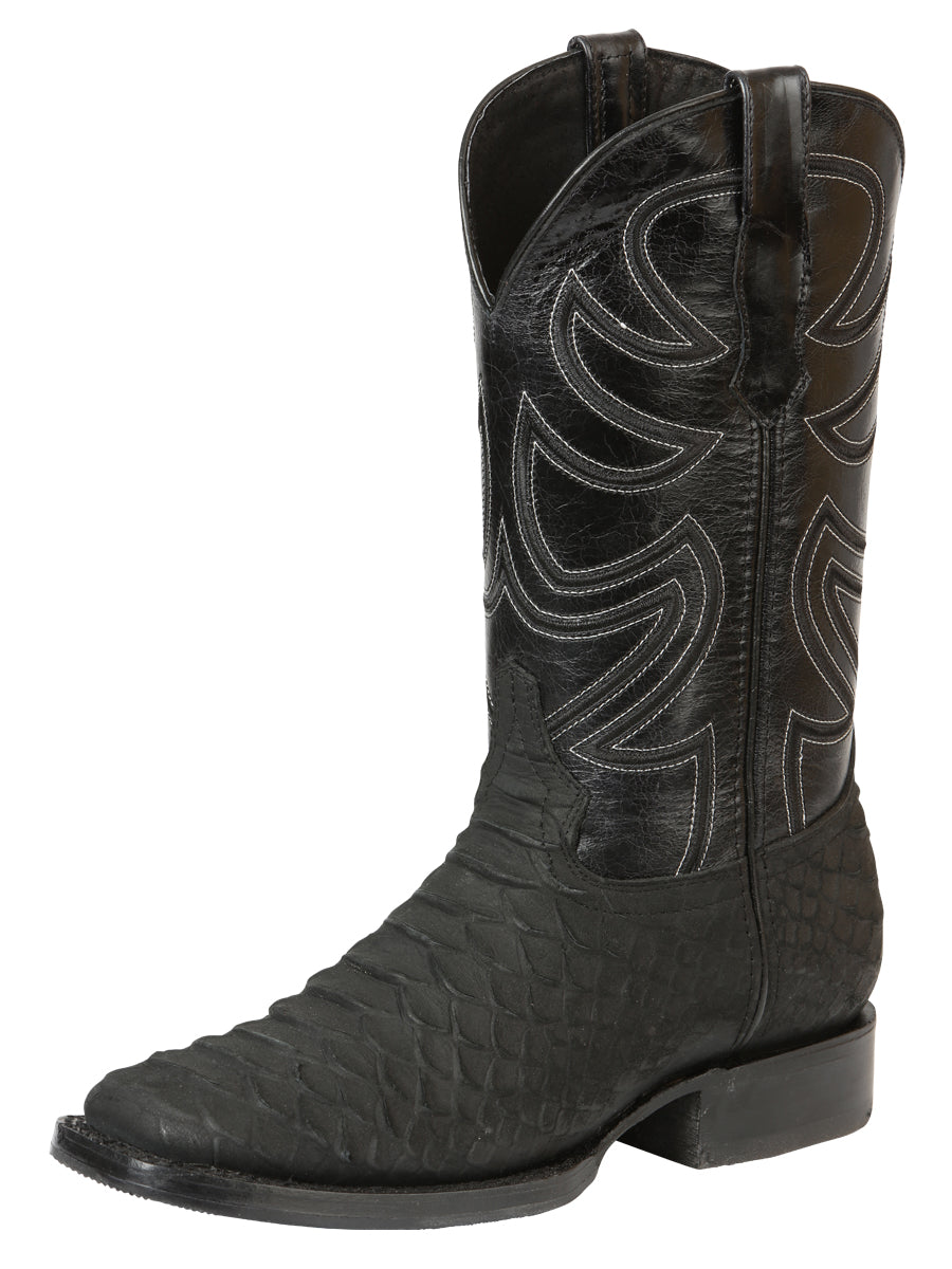 El General Men's Rodeo Boot Imitation Python - Black 45561