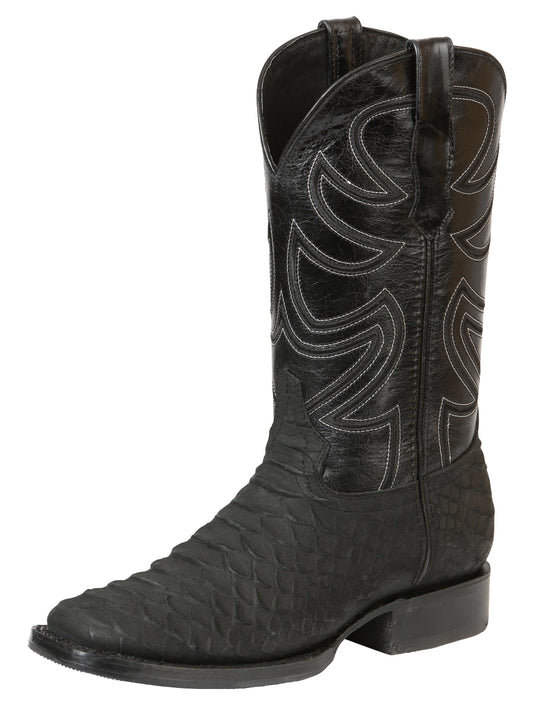 El General Men's Rodeo Boot Imitation Python - Black 45561